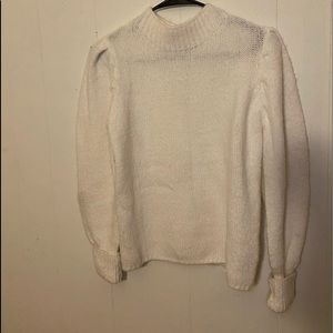 White shoulder sweater